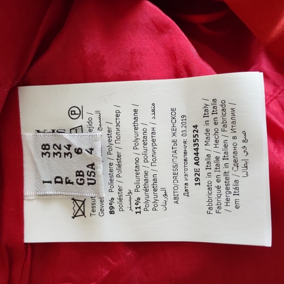 Moschino Size 4 Sleeveless Lace Up Front Zip Red Dress - Picture 4 of 13